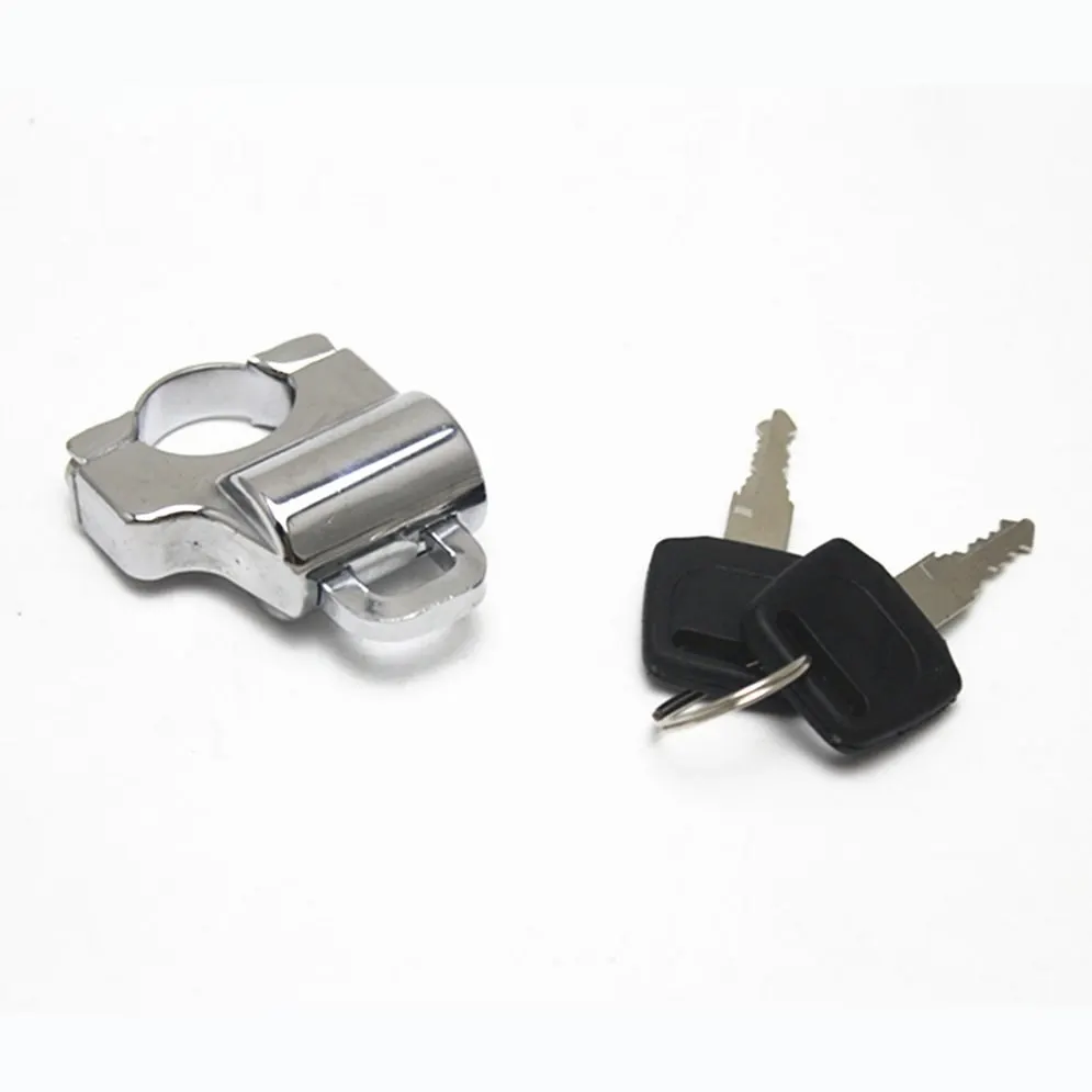 New Motorcycle Bike Helmet Lock Anti-theft Security Lock Hanging Hook With 2 Keys Universal for 22mm Tube Handlebar