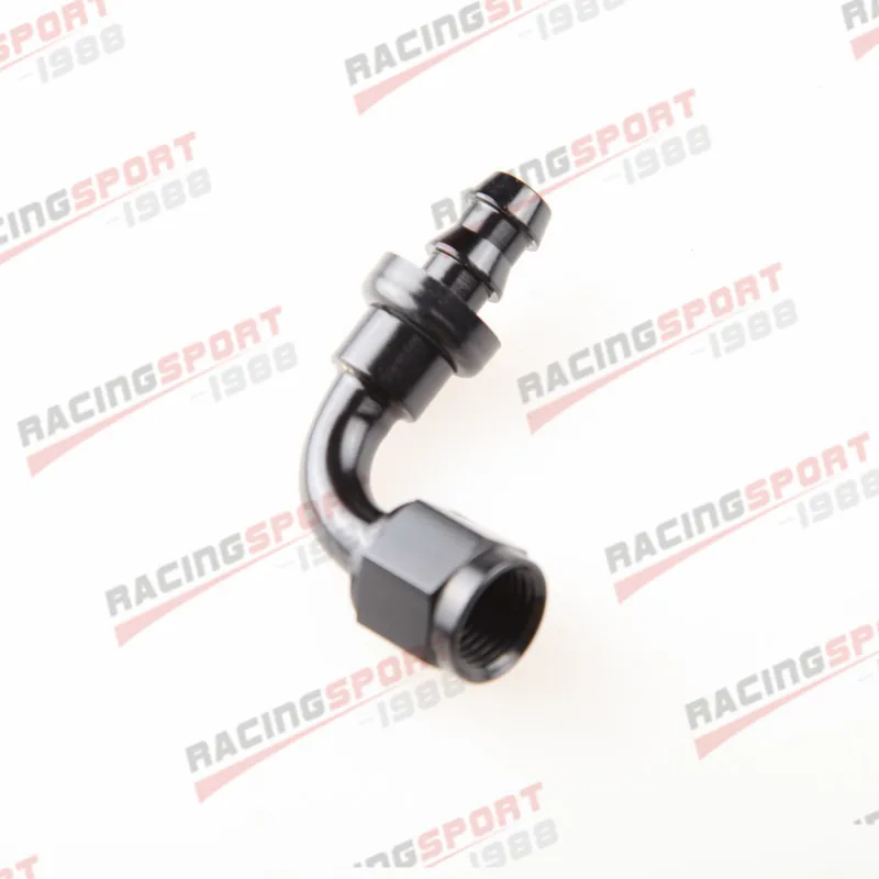 -4 AN 90 Degree Push-On Fuel Oil Water Line Hose End Fitting Black/RED-BLUE |