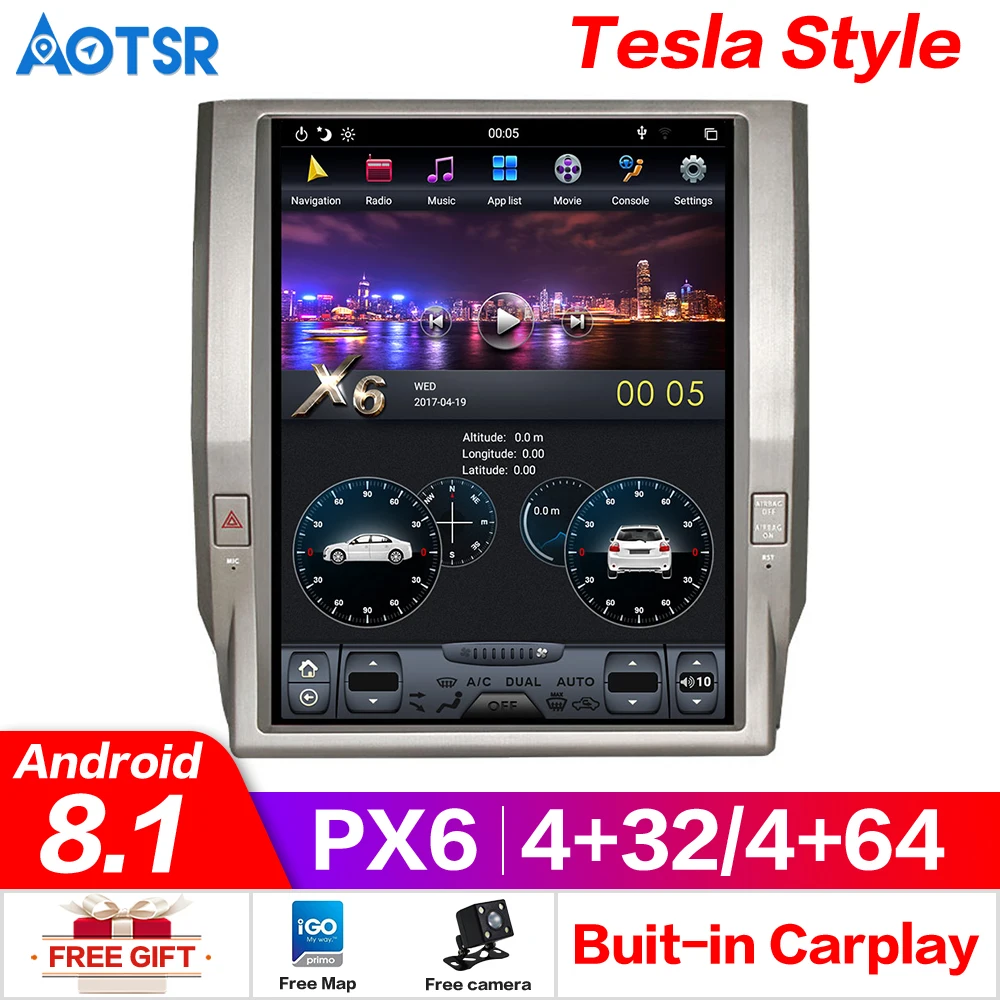 

Android 8.1 Tesla Car GPS Navigation For Toyota Tundra 2014+ headunit stereo multimedia radio tape recorder satellite radio IPS