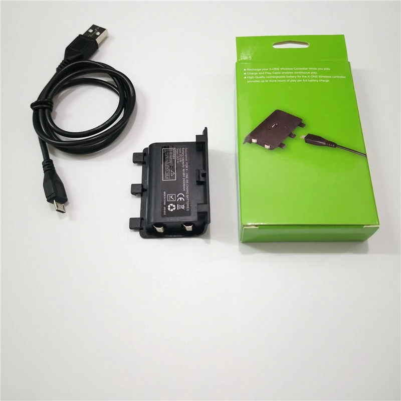 For XBOX ONE Controller Battery + USB Charging Cable Backup Battery Pack for Xbox One Wireless Gamepad Rechargeable Battery Kit