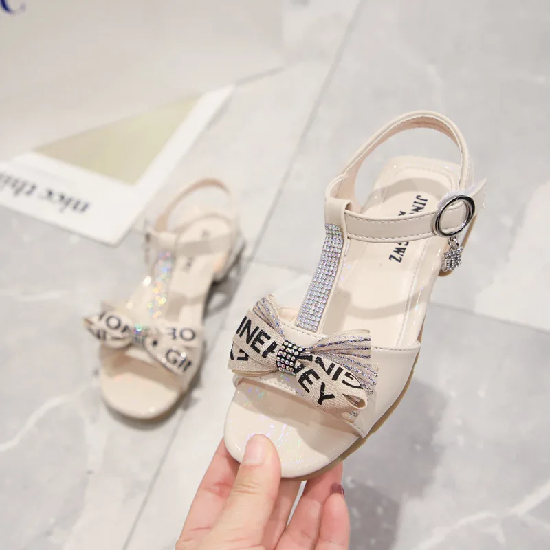 ULKNN 2020Summer New Style Korean-style Soft-Sole Bow Sandals Versatile GIRL'S Anti-slip Sandals Girls Princess Shoes