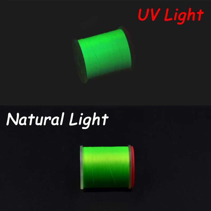 4 optionale UV-Fluo-Farben 100D Fliegenbindefäden für Nymphen, Trockenfliegen, Polyester-Multifilamentfaden zum Angeln auf Forellen und Grauforellen – Detail 3