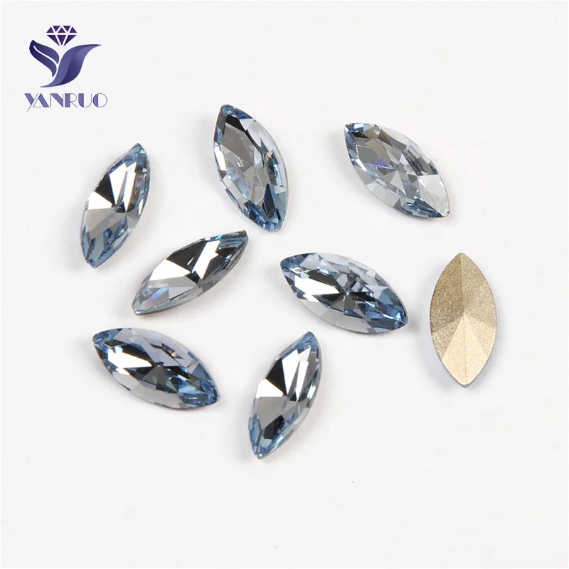 Without Claw Yanruo 4200 все размеры светлый сапфир Наветт стеклянные камни и кристаллы Strass Точка назад Лошадь Глаза Стразы для поделок - Цвет: Without Claw