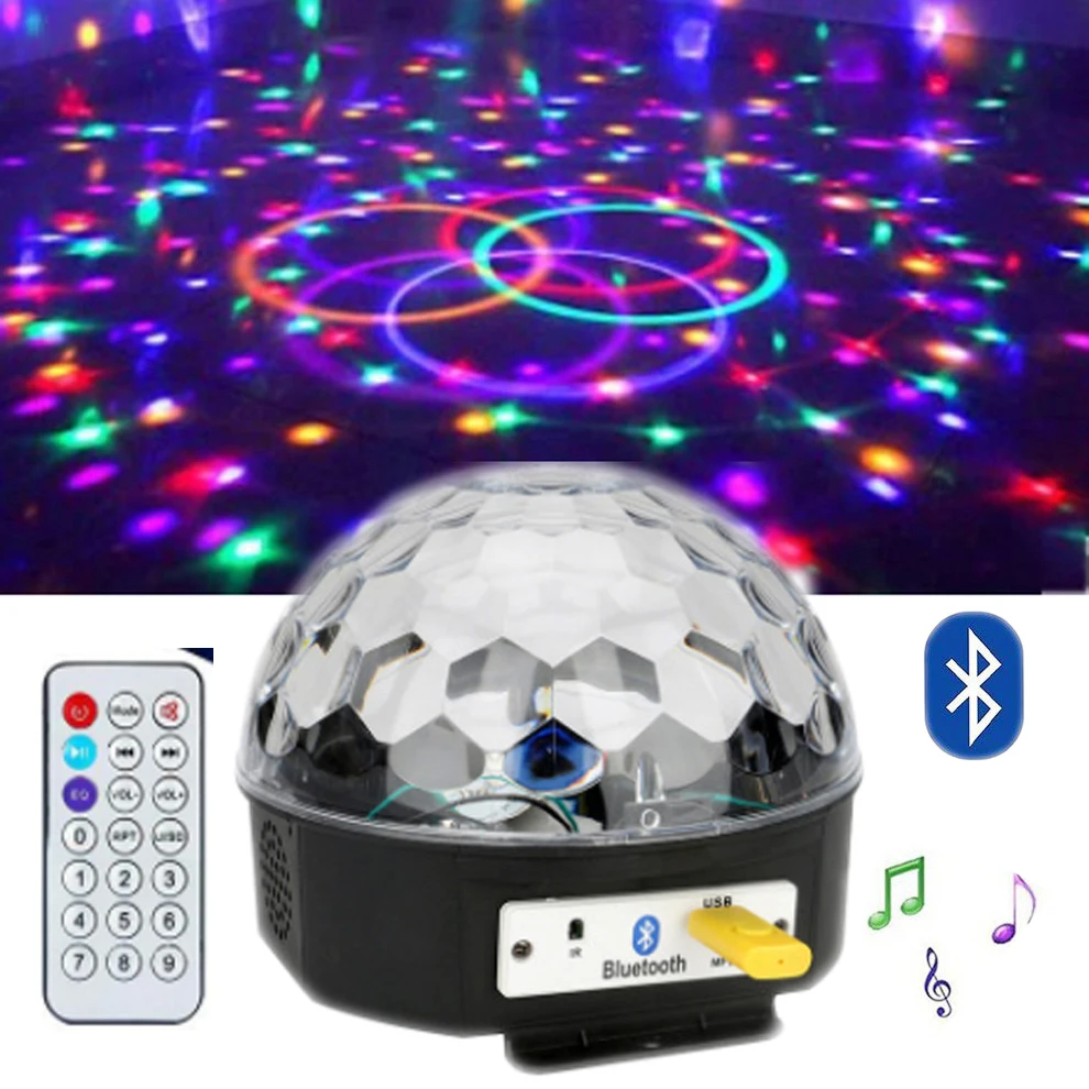 

Remote Control LED Bluetooth Disco Ball Light with Mp3 Player Prom Laser Party Light 6W DJ Stage Light Laser Projection Lamp