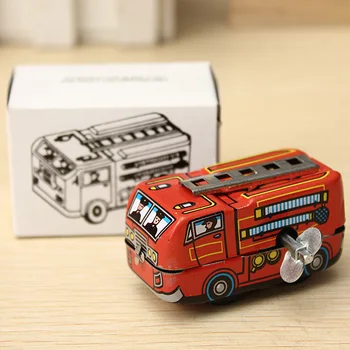 

Kids Tin Wind Up Clockwork Toys Retro Firefighter Engine Truck Vintage Toy For Children Boys Girls Educational
