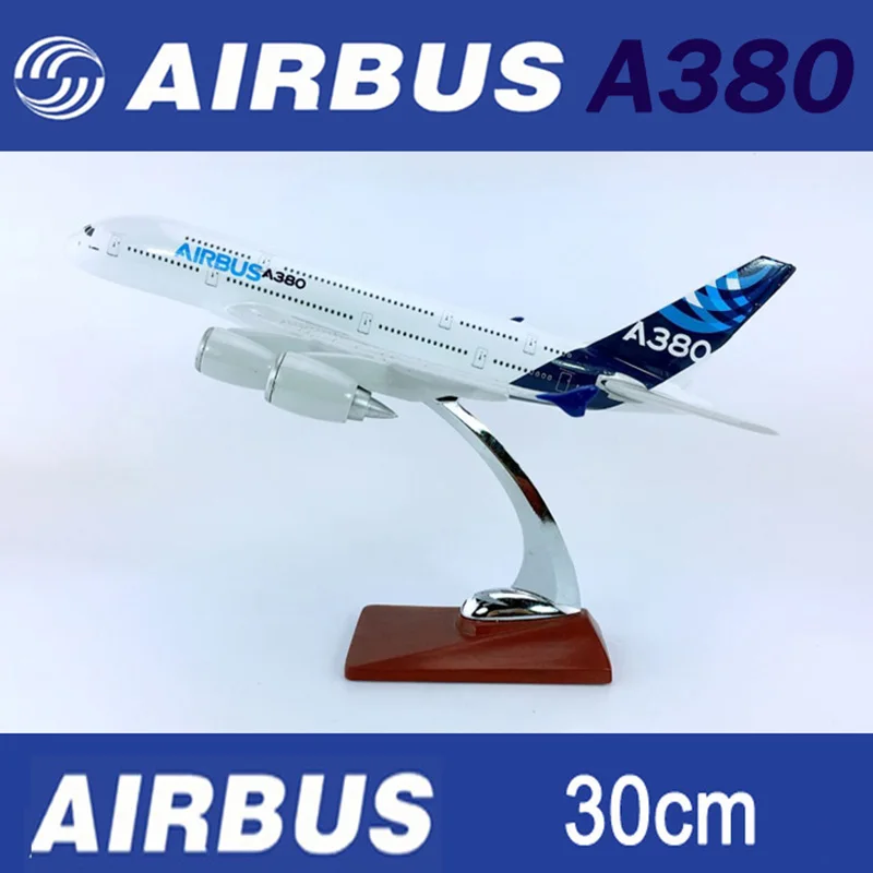 30 см 1:250 Airbus A380-800 Модель Прототип самолета с базовым сплав самолет коллекция дисплей игрушка Коллекция украшения