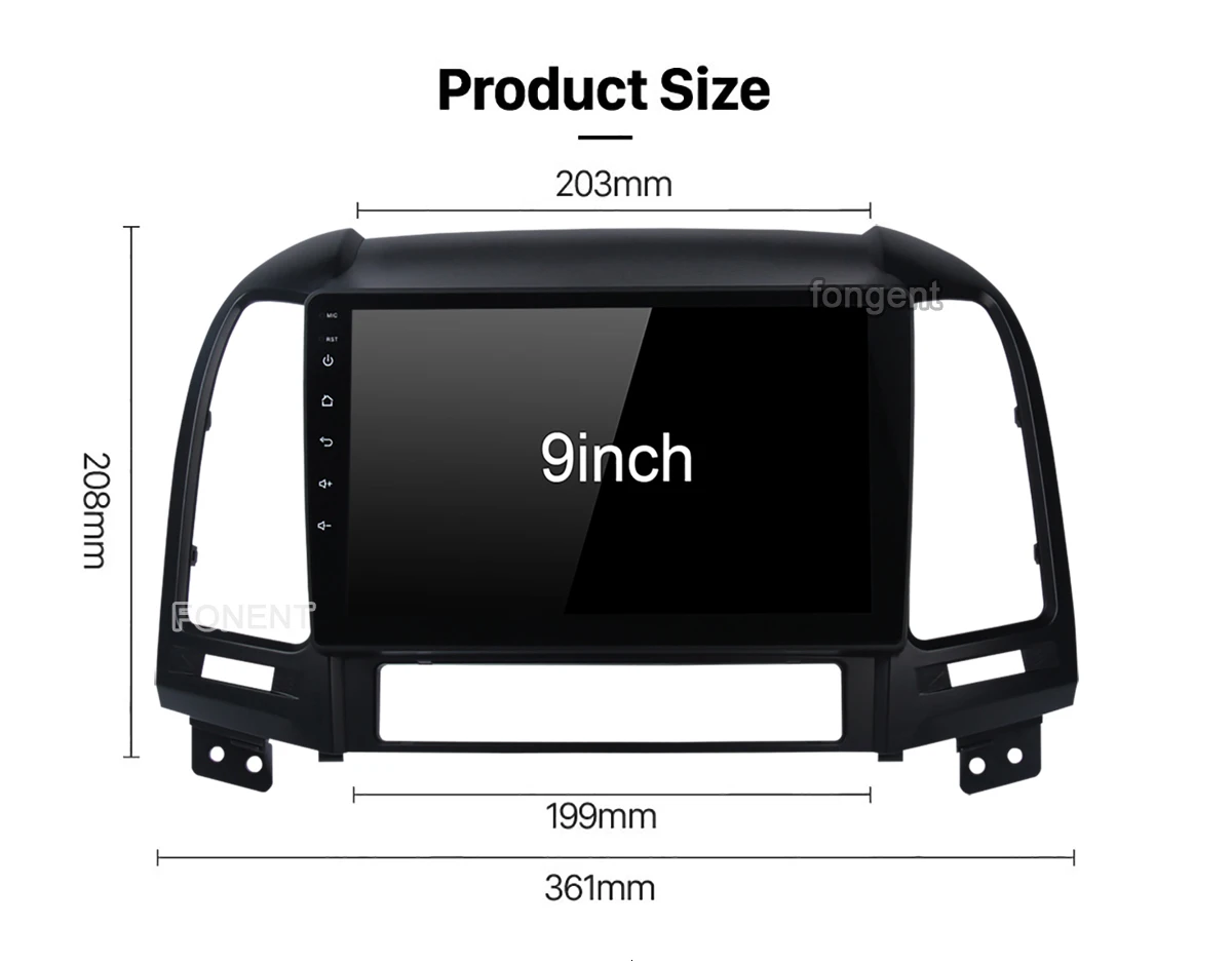 Fongent Android 8.1 2din Car Radio Multimedia Player Gps Head Unit For Hyundai Santa Fe 2005 2006 2