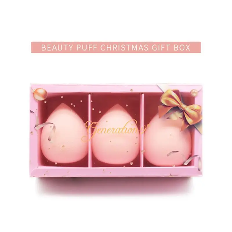 3 шт./компл. губка сухой мокрой двойного назначения буфами на рукавах губки слойка порошка Рождество Maquillage Макияж Кисть Maquiagem Profissional Completa подарок