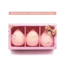 3 шт./компл. губка сухой мокрой двойного назначения буфами на рукавах губки слойка порошка Рождество Maquillage Макияж Кисть Maquiagem Profissional Completa подарок