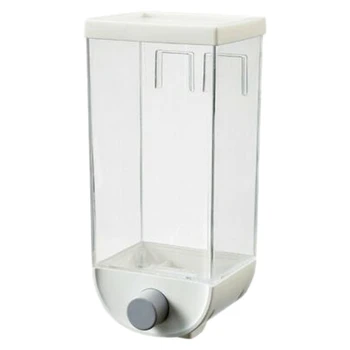 

2Pcs Easy Press- Kitchen Food Storage Container Cereal & Rice Dispenser Wall Mounted 1500Ml