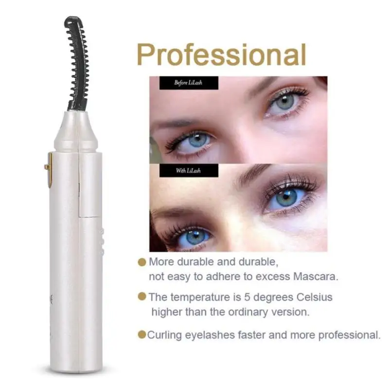 Electric Heated Eyelash Curler Long Lasting Eyelash Perming Curling Extension 360 Degree Rotation For Women Makeup Tool 1Pcs