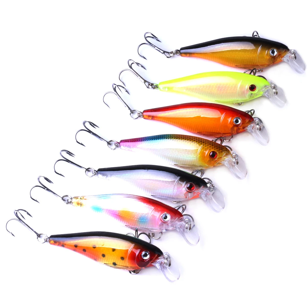 7 шт. имитация рок рыбалка искусственная приманка Crankbait рыболовные крючки пластиковые приманки Красочные Воблер рыболовный комплект оснастки