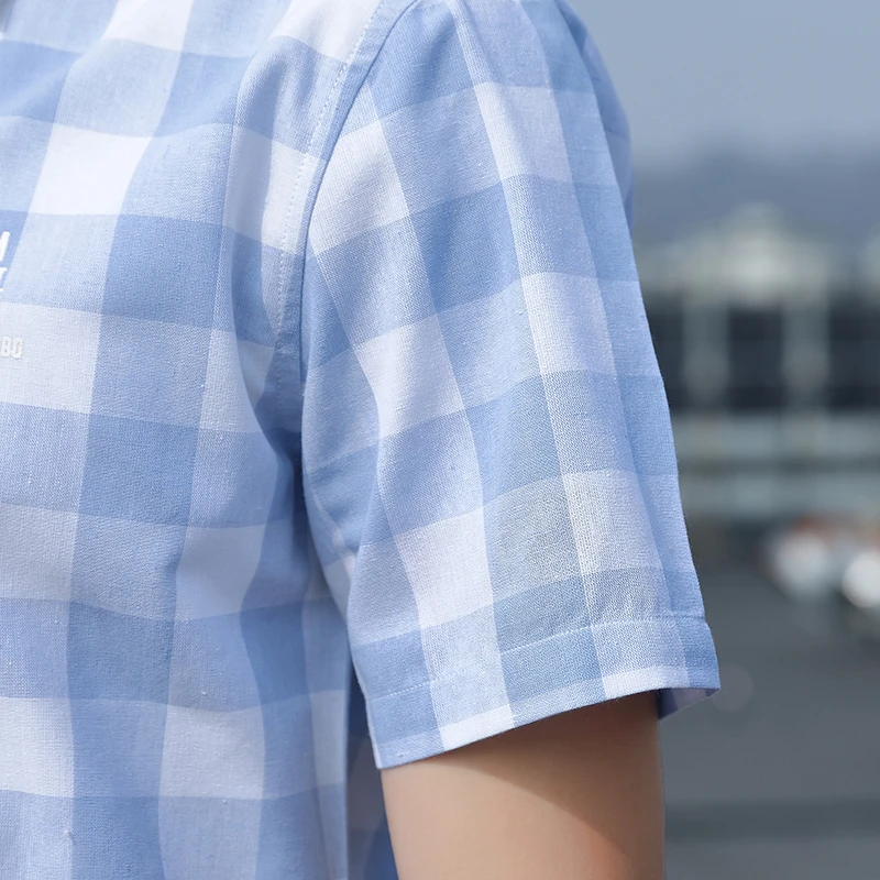 Men's Plaid Shirt Single-breasted Japanese Style Short Sleeve Cotton Shirt Trend Casual Young Shirt Short Sleeve Summer Hot Sale
