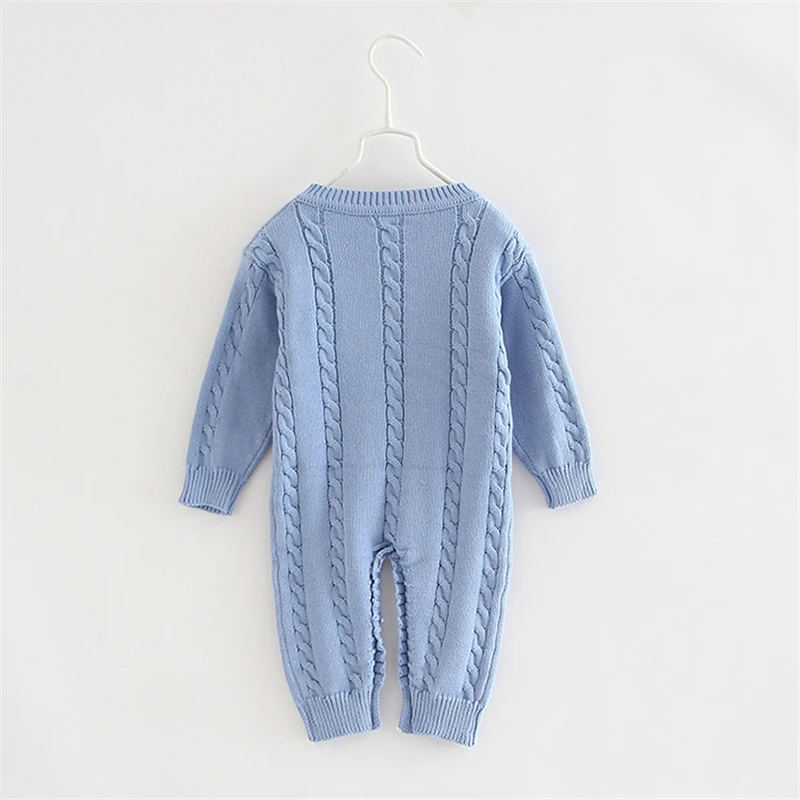 New Knitted Baby Romper Long Sleeve Baby Sweater Romper Cute Rabbit Baby Girls Sweater Autumn Newborn Baby Clothing