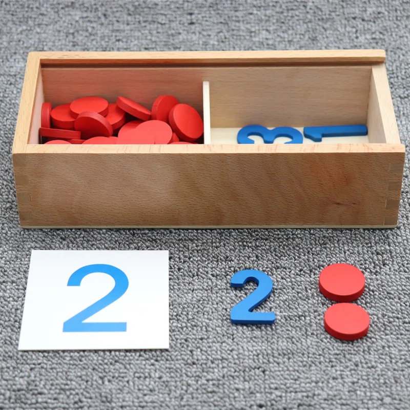 Baby Toy Wooden Montessori Cognitive Cards Number Counting Math Game Educational For Kids Early Childhood Preschool Training | Игрушки и