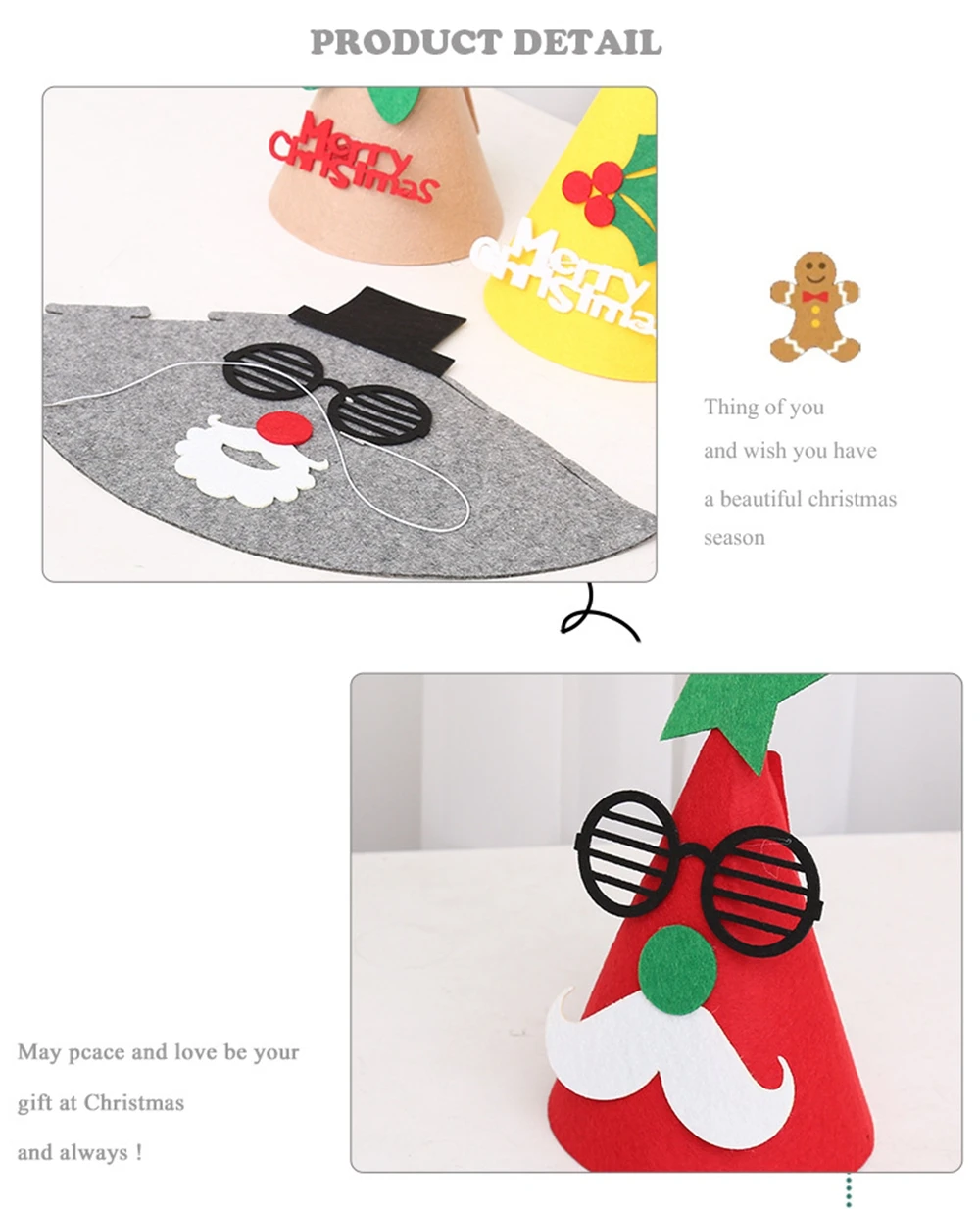 1Pc Christmas Hat Merry Christmas Hat Decor Xmas Cap Children New Year Cap Ornament Home Bar Club Birthday Party Gifts Supplies