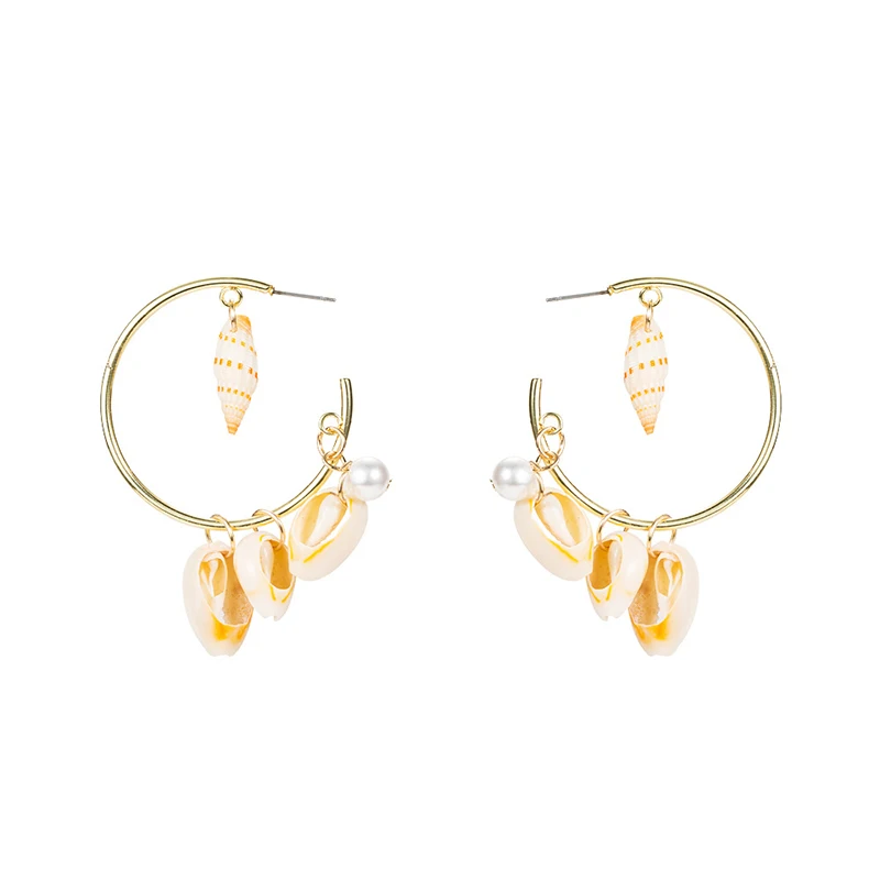 

jinzeyi 2019 new fashion popular earrings for women charm personality creative jewelry geometric shell tassel girl's earrings