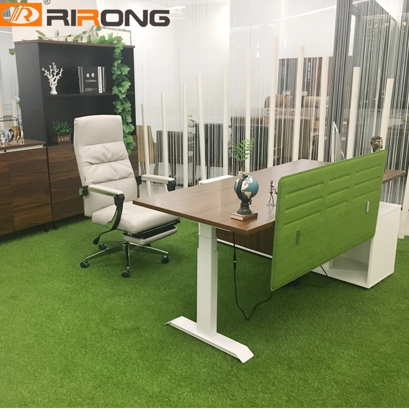 Walnut Wood Veneer 1 8m Liftable Electric Standing Office