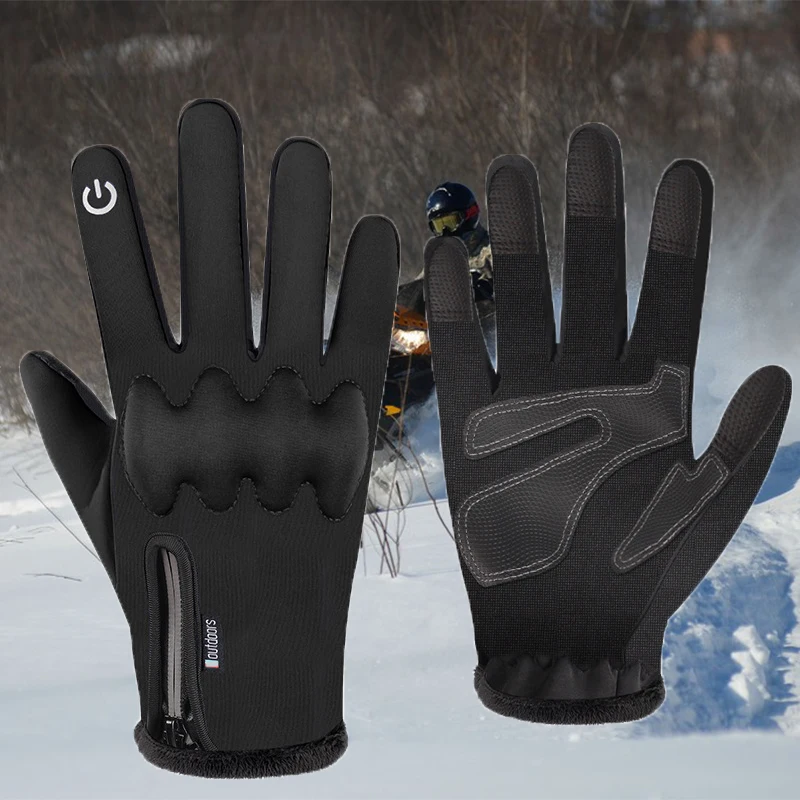 Outdoor Winter Warm Waterproof Thermal Touch Screen Non Slip Gloves Mittens 