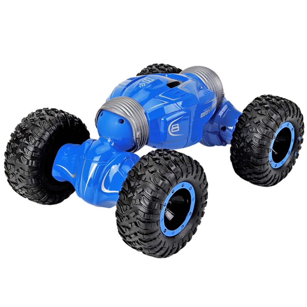 4WD 2,4 Ghz двухсторонний детский игрушечный транспорт, подарок, для всей местности, хобби, Радиоуправляемый автомобиль, портативный внедорожный багги, противоскользящий трансформируемый гусеничный автомобиль - Цвет: Blue