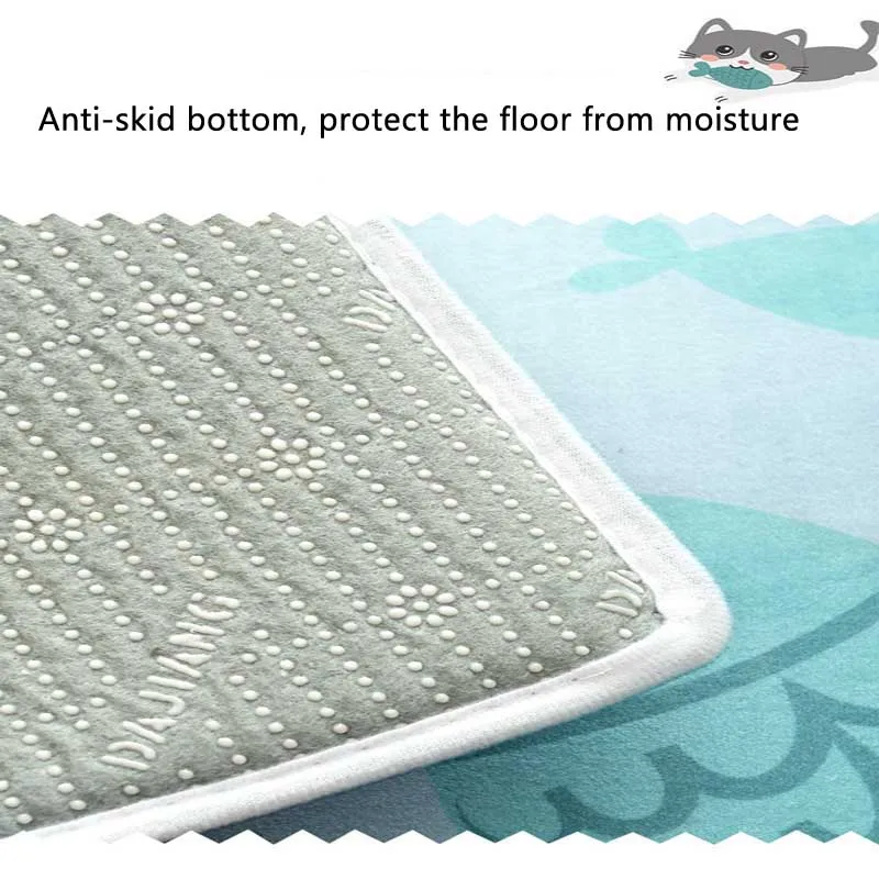 Cartoon Flannel Printed Kitchen Rug Bedroom Bedside Mat Entrance Doormats Anti-slip Floor Mats Bathroom Carpets Hallway Rugs
