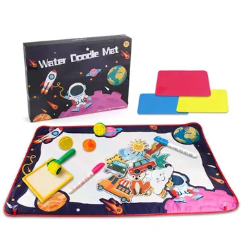 

Space Space Doodle Mat - Large Size 43" X 27" of Water Drawing Mat for Kids with 2 Magic Water Pens 22 Molds, Kids Educational