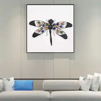 

Iron Dragonfly Butterfly Wall Art for Home Animal Hanging Metal Wall Art Sculptures Modern Home Garden Decor Ornament 37x60cm