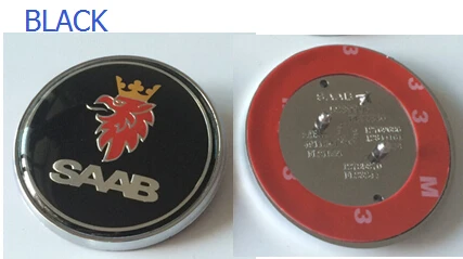1 шт. 50 мм 68 мм автомобильные Значки saab scania whee центральный колпачок для 93 9-3 900 9000 Передняя решетка гриль капот эмблема синий черный автомобиль - Цвет: 68mm saab black 3pin