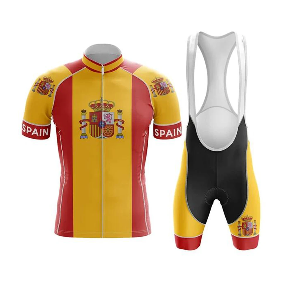 2021 Team Spain Cycling Jerseys Bike Wear Clothes Quickdry Bib Gel