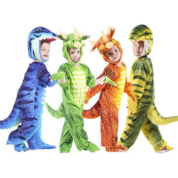 

Halloween Dinosaur Kids Baby Boy Girls Anime Cosplay Costume Fur Tyrannosaurus Rex Stage Performance Kindergarten Cartoon Mascot