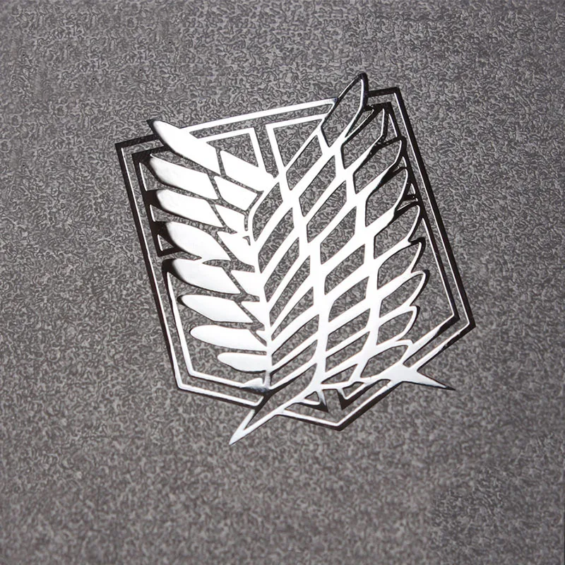 Attack On Titan Metal Stickers Scouting Legion Badge Logo Wings Of Freedom Personality Sticker For Luggage Laptop Phone Decor Sticker Aliexpress