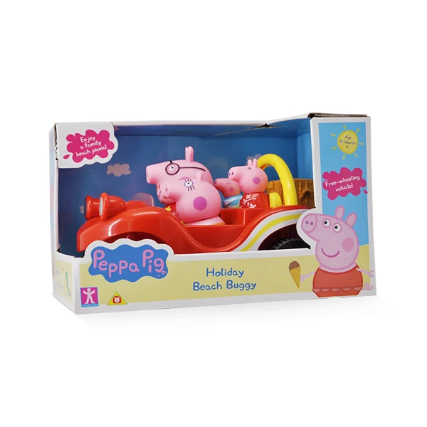 Buggy And 4 Figures 25 шт. Peppa Pig классная площадка музыкальная вилла сад роскошный дом обеденный автомобиль сцена экшн-игрушки Фигурки игра игрушка подарок - Цвет: Buggy And 4 Figures