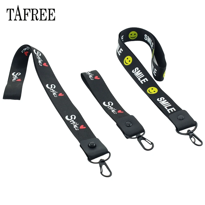 

TAFREE Smile Expression Symbol Letters Heart Neck Wrist Strap Webbing Keychain Lanyard Mobile Phone Ribbon Key Belt