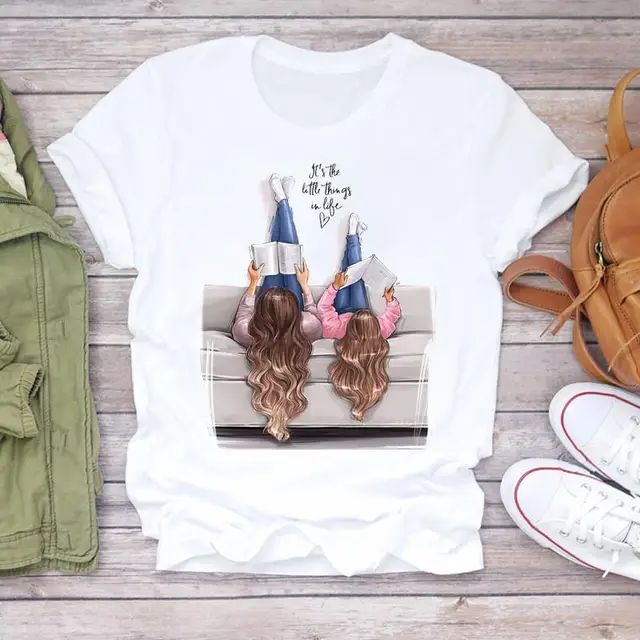 Women Cartoon Super Mom Life Momlife Mama Mother Summer Print Lady T-shirts Top T Shirt Ladies Womens Graphic Female Tee T-Shirt CZ24134
