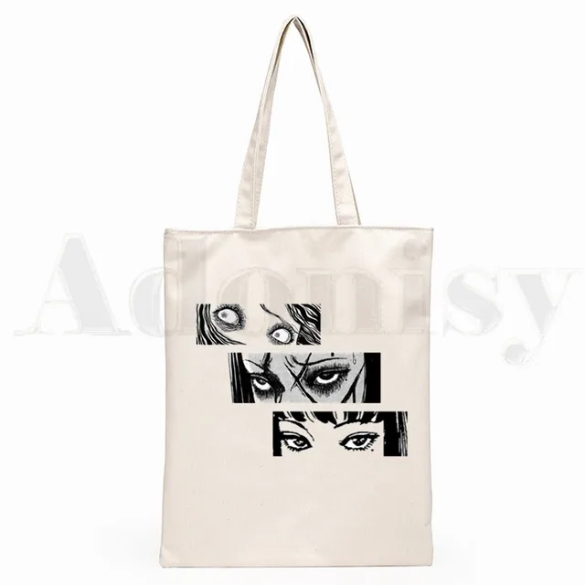 Japan Manga Junji Ito Tomie Shintaro Kago Graphic Hipster Cartoon Print Shopping Bags Girls Fashion Casual Pacakge Hand Bag Q