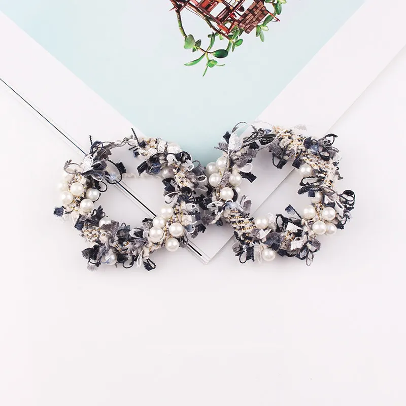SHUANGR Преувеличение имитация жемчуга плюшевые серьги-кольца цветок женские модные серьги в стиле ретро для женщин Девушка ювелирные изделия аксессуары