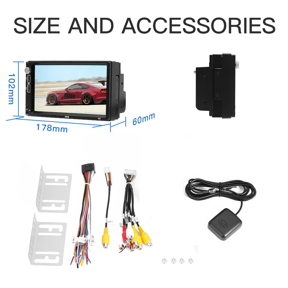 Podofo 2 Din Android 8 1 Автомобильный мультимедийный плеер WIFI USB радио стерео 7 ''Android