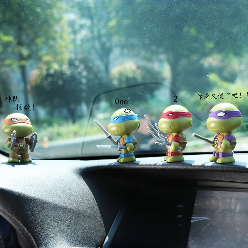 

Wansheng Anime Game Related Products 4-Cute Teenage Mutant Ninja Turtles Micro Car Decorations And Ornaments Small Gifts