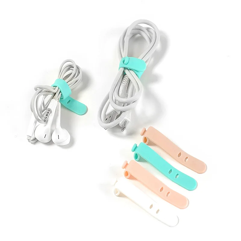 

2625 silicone bandage cloth anti-lost earphones storage ruan jiao dai data cable strapping belt cord manager cable Winder