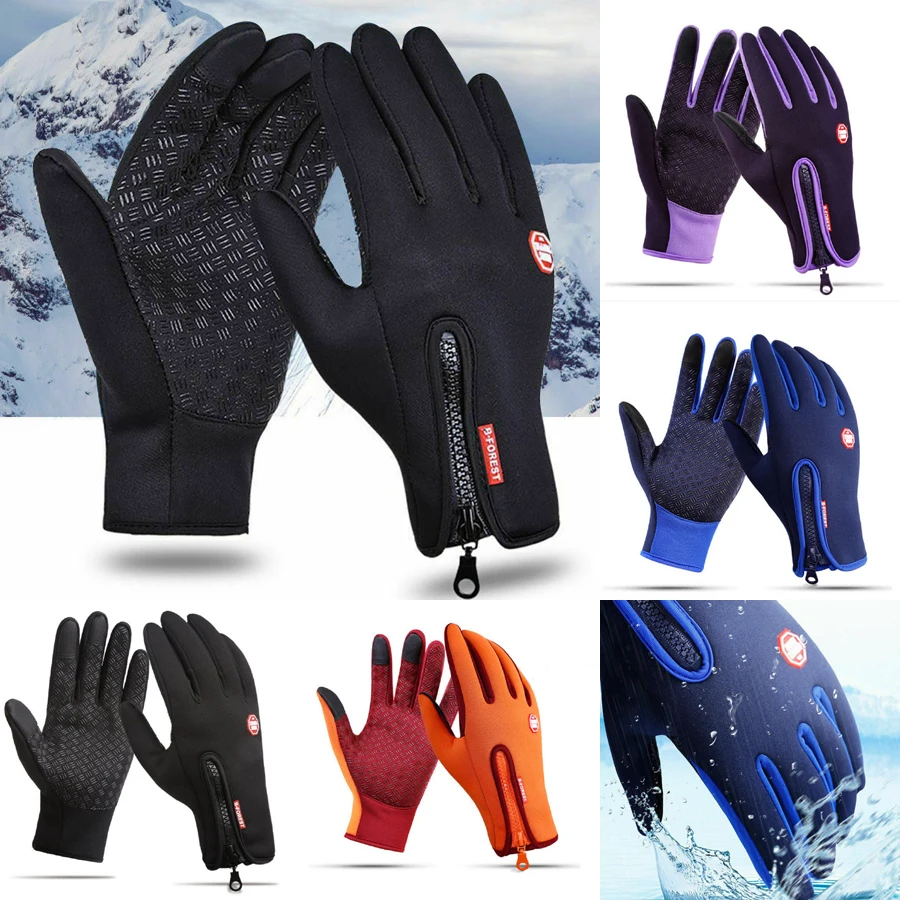 Унисекс, для сенсорных экранов Водонепроницаемый вязаные варежки теплые мягкие перчатки на открытом воздухе, перчатки для вождения, зимние перчатки ветрозащитные перчатки