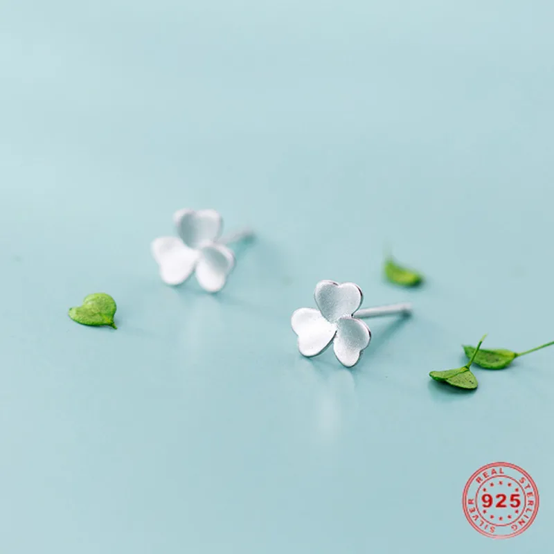 Женские серьги с цветком клевера Doreen из стерлингового серебра 925 пробы простые