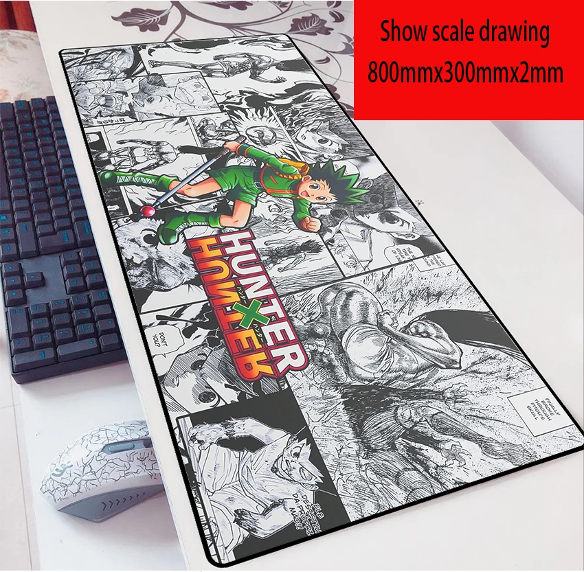 

anime hunter x Hunter mouse pad 80X30 Game 2mm MousePad Oversized Laptop Keyboard Pad Table Mat for playing games