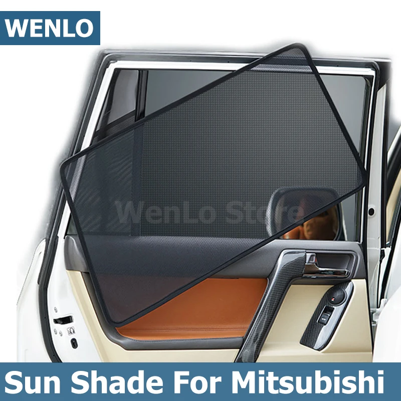 Cheap 4Pcs Magnetic Car Side Window Sunshade Sun Shade Curtain For Mitsubishi ASX Pajero Lancer Outlander Lancer-ex ATTRAGE Spacestar