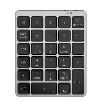 

Aluminum Alloy 28 Keys Wireless Bluetooth Numeric Keypad Ultra-thin Mini Numpad