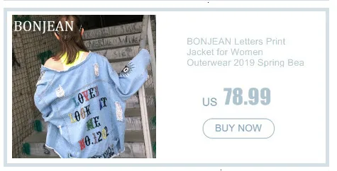 Bonjean джинсовые куртки для женской одежды осенние пальто и верхняя одежда синие джинсовые пальто женские свободные куртки с капюшоном BJ1801