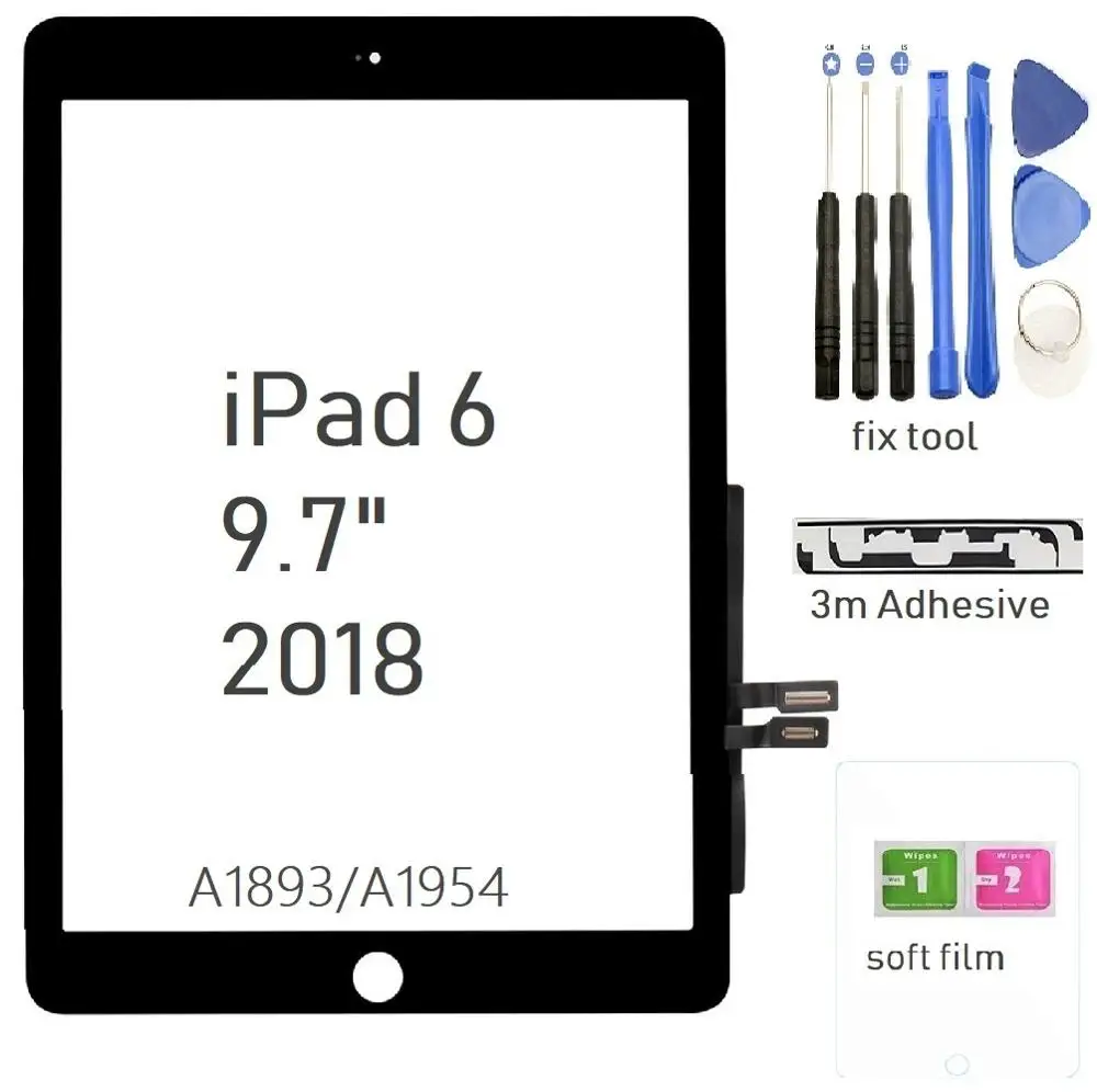 Дигитайзер сенсорного экрана для iPad 6 2018 9 7 стеклянная панель Сменный датчик A1893