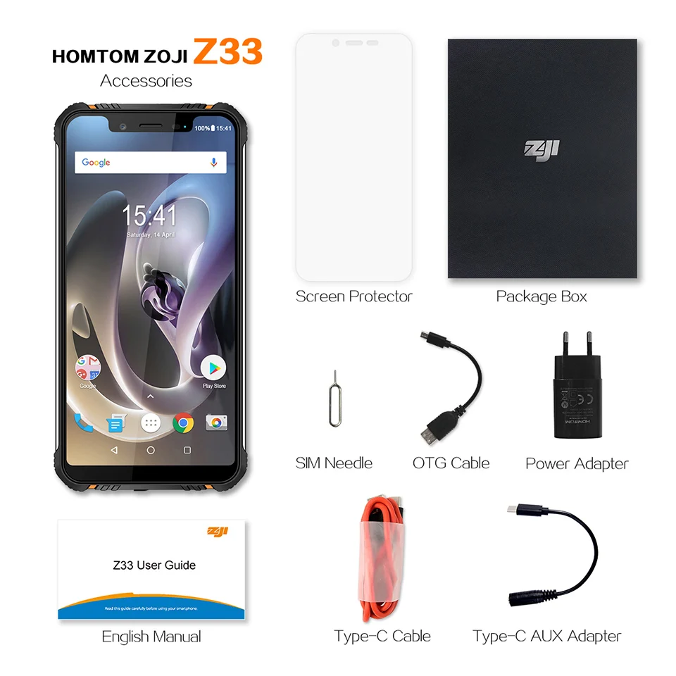 Оригинал waterproof ZJI Z33 IP68 водонепроницаемый телефон Android 8.1MTK6739 3 + 32 ГБ 4600 мАч 5,85 "смартфон лицо ID Разблокировка 4G мобильный телефон