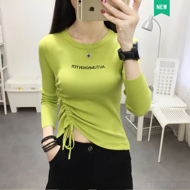 

12712 (2 rooms, 2 rows and 4 rows) Actual shooting of new knitted pullover, front letters, drawstring and bottom shirt 30