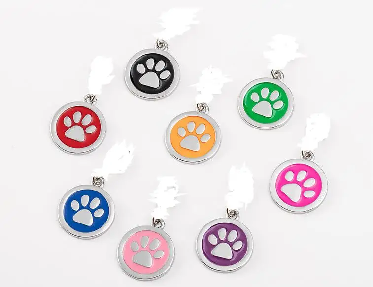 

Лидер продаж, id-метки в форме кошачьей лапы, собаки, Круглый диск 30 мм, подвески для животных из сплава, бесплатная доставка, SN3915