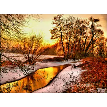 

5D Diy Diamond Embroidery Christmas Snow scene Gift Diamond Mosaic Full Diamond Painting Cross Stitch Decoration Kit landscape